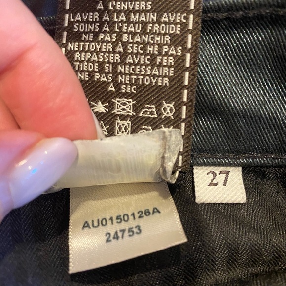 7 FOR ALL MANKIND Women Ankle Skinny Emerald Metallic Jeans Size 27 - Picture 11 of 11